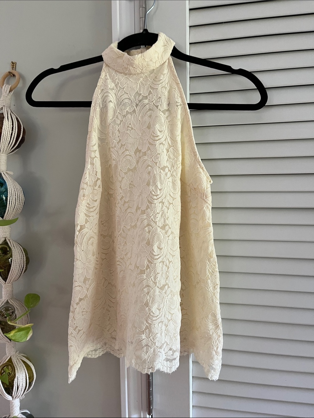 Altar'd State Cream Lace Halter Cami